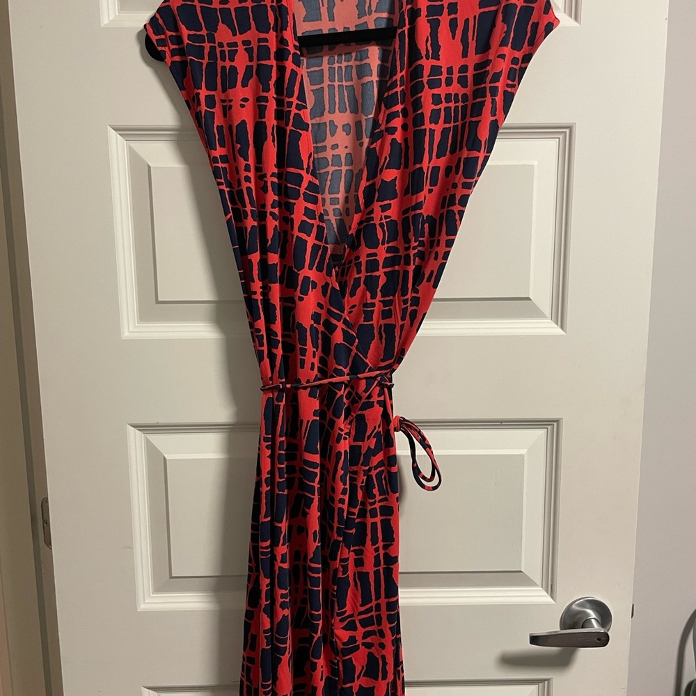 Michael Kors Coral and Navy Patterned Dress